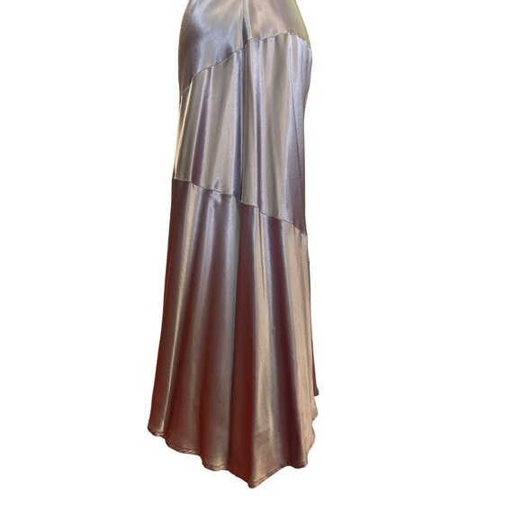 Vintage Cache Elegant Sleeveless Satin Gown With Cowl Neck Gathered Back Homecom - Picture 6 of 9